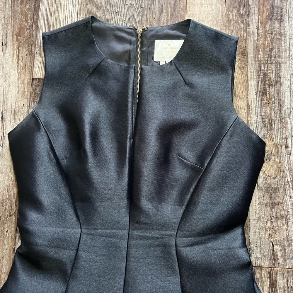Kate Spade Emma Silk Dress in Black With Pockets Women’s Size 4 - Picture 3 of 7